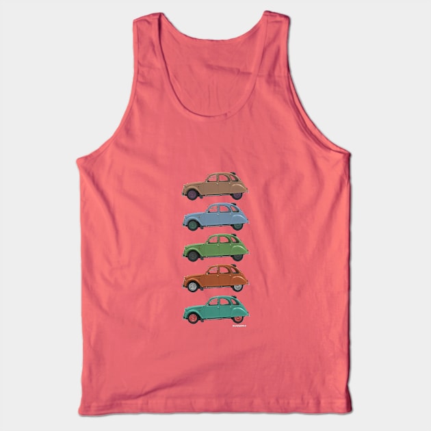 Five 2cv's Tank Top by DaJellah